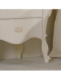 COMODINO CLASSICO 3 CASSETTI IN LEGNO BIANCO L.56 P.41 H.68