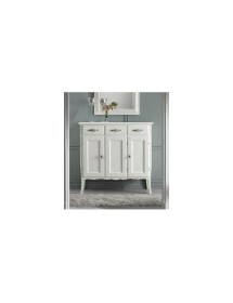 MOBILI 2G - Credenzina Shabby Chic 3 Ante 3 Cassetti Bianco L.105 P.42 H.101