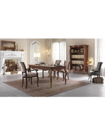 MOBILI 2G - SCRIVANIA CLASSICA 3 CASSETTI IN LEGNO TINTA NOCE L.181 P.91 H.81