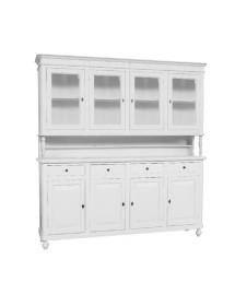CRISTALLIERA ARTE POVERA 4 PORTE LEGNO SHABBY BIANCO 196X43X205H (736)