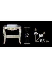 mobile bagno barocca in foglia argento platino con particolari foglia oro MISURA : l. 85 x h. 85 x p.58