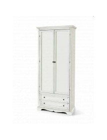 MOBILI 2G - ARMADIO 2 ANTE E 2 CASSETTI, BIANCO OPACO cm 87x40x192H vista frontale