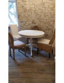 ROTONDO COLORE BIANCO OPACO D.120, 1 ALLUNGA 40 CENTIMETRI VISTA FRONTALE