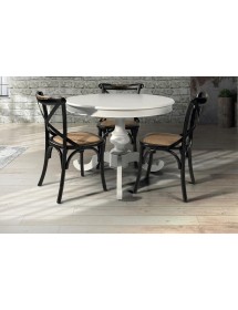 ROTONDO COLORE BIANCO OPACO D.120, 1 ALLUNGA 40 CENTIMETRI VISTA FRONTALE