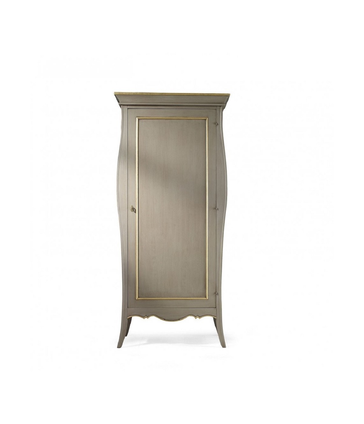 MOBILI 2G - ARMADIO 1 ANTA ARTE POVERA LEGNO TORTORA E ORO 93X64X213