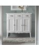 MOBILI 2G - Madia Credenza Shabby Chic 3 Ante 3 legno Bianco L.105 P.42 H.101