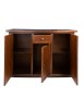 MOBILI 2G - MADIA CREDENZA ARTE POVERA 3 PORTE 1 CASSETTO NOCE SCURO L.120 P.39 H.85 vista frontale aperto