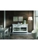 MOBILI 2G - MADIA CREDENZA IN LEGNO MASSELLO 2 ANTE SCORREVOLI BIANCO OPACO L.160 P.45 H.86