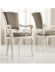 MOBILI 2G - CAPOTAVOLA INTAGLIATO IN LEGNO IMBOTTITO LACCATO BIANCO