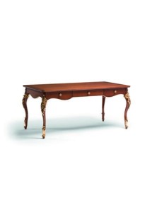 MOBILI 2G - SCRIVANIA CLASSICA 3 CASSETTI IN LEGNO TINTA NOCE L.181 P.91 H.81