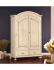 MOBILI 2G - ARMADIO ARTE POVERA 2 ANTE SHABBY LEGNO AVORIO PATINATO 125X61X200 vista frontale