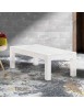 MOBILI 2G - TAVOLINO SALOTTO RETTANGOLARE LEGNO ABETE BIANCO SPAZZOLATO 120x60X40 VISTA LATERALE