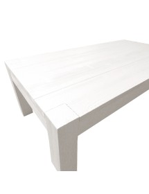MOBILI 2G - TAVOLINO SALOTTO RETTANGOLARE LEGNO ABETE BIANCO SPAZZOLATO 120x60X40 VISTA PIANO