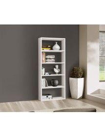 MOBILI 2G - Libreria porta Tv colonna semplice bianco frassino L89 P30 H218 vista frontale