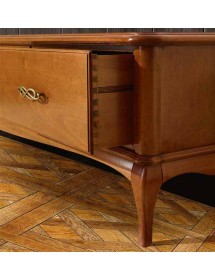 PORTA TV CLASSICO IN LEGNO 2 CASSETTI 1 RIBALTA FINITURA BASSANO L....