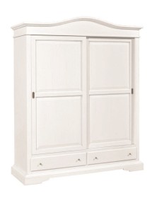 MOBILI 2G - ARMADIO 2 PORTE SCORREVOLI CLASSICO BIANCO 180x67x225H vista frontale