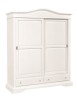 MOBILI 2G - ARMADIO 2 PORTE SCORREVOLI CLASSICO BIANCO 180x67x225H vista frontale