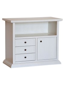 MOBILI 2G - PORTA TV IN LEGNO SHABBY CHIC BIANCO 84x40x80 VISTA FRONTALE