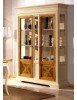 MOBILI 2G - VETRINA 2 PORTE IN LEGNO CLASSICA AVORIO NOCE 146X53X213 VISTA FRONTALE