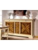 MOBILI 2G - MADIA CREDENZA 2 ANTE 6 CASSETTI IN LEGNO AVORIO/NOCE L.210 P.53 H. 115 VISTA FRONTALE