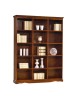 MOBILI 2G - LIBRERIA IN LEGNO TINTA NOCE ARTE POVERA 156x38x205 (592) vista frontale