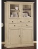 MOBILI 2G - DISPENSA CLASSICA 4 PORTE E 5 CASSETTI LEGNO AVORIO PATINATO 120x41x187 vista frontale