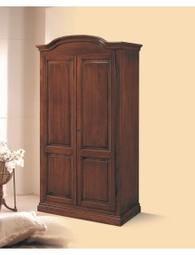 MOBILI 2G - Armadio 2 ante in legno massello classico cappello tondo 107x55x197H vista frontale