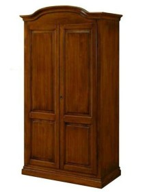 MOBILI 2G - Armadio 2 ante in legno massello classico cappello tondo 107x55x197H vista frontale
