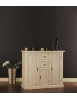 MOBILI 2G - MADIA CREDENZA IN LEGNO AVORIO PATINATO L.100 P.39 H.85 vista frontale