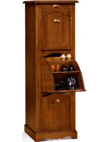 MOBILI 2G - SCARPIERA SINGOLA IN LEGNO TINTA NOCE ARTE POVERA L.53 P.43 H.155 vista frontale