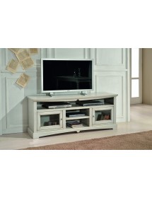 MOBILI 2G - MOBILE PORTA TV GOCCIA LEGNO GRIGIO PATINATO ARTE POVERA 170x46x69