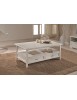 MOBILI 2G - TAVOLINO 2 CASSETTI IN LEGNO CLASSICO BIANCO L.120 P.65 H.51 VISTA FRONTALE