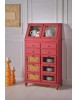MOBILI 2G - DISPENSA ARTE POVERA SHABBY LEGNO ROSSO ANTICATO 80X42X153 vista frontale