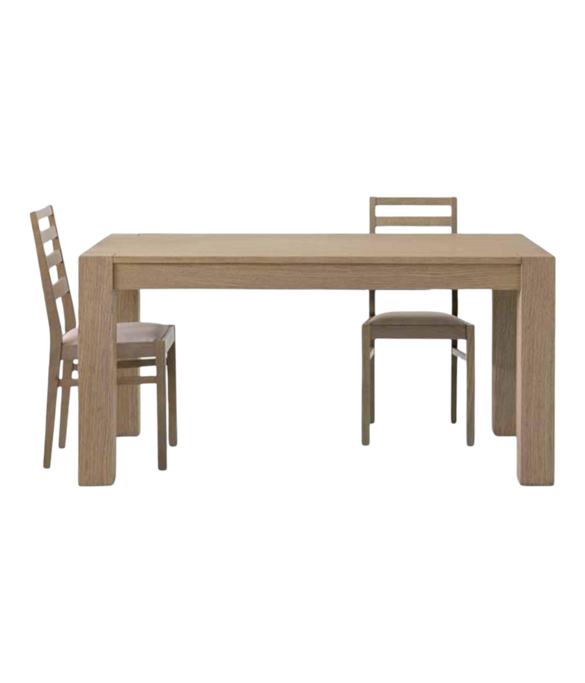 MOBILI 2G - TAVOLO ALLUNGABILE LEGNO DI ROVERE TINTA SEPPIA 160-260X90 VISTA LATERALE