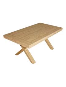 MOBILI 2G - TAVOLO RETTANGOLARE ALLUNGABILE ROVERE CONSUMATO 180X100 H.77 VISTA LATERALE