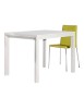 MOBILI 2G - Tavolo moderno bianco frassinato allungabile 130x85 H77 VISTA LATERALE