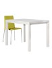 MOBILI 2G - Tavolo moderno bianco frassinato allungabile 130x85 H77 vista laterale