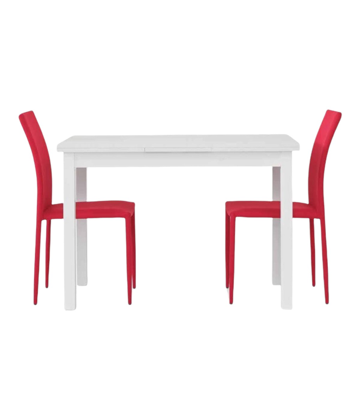 MOBILI 2G - Tavolo Allungabile Bianco Frassino moderno L.130 P.80 H.76 vista laterale