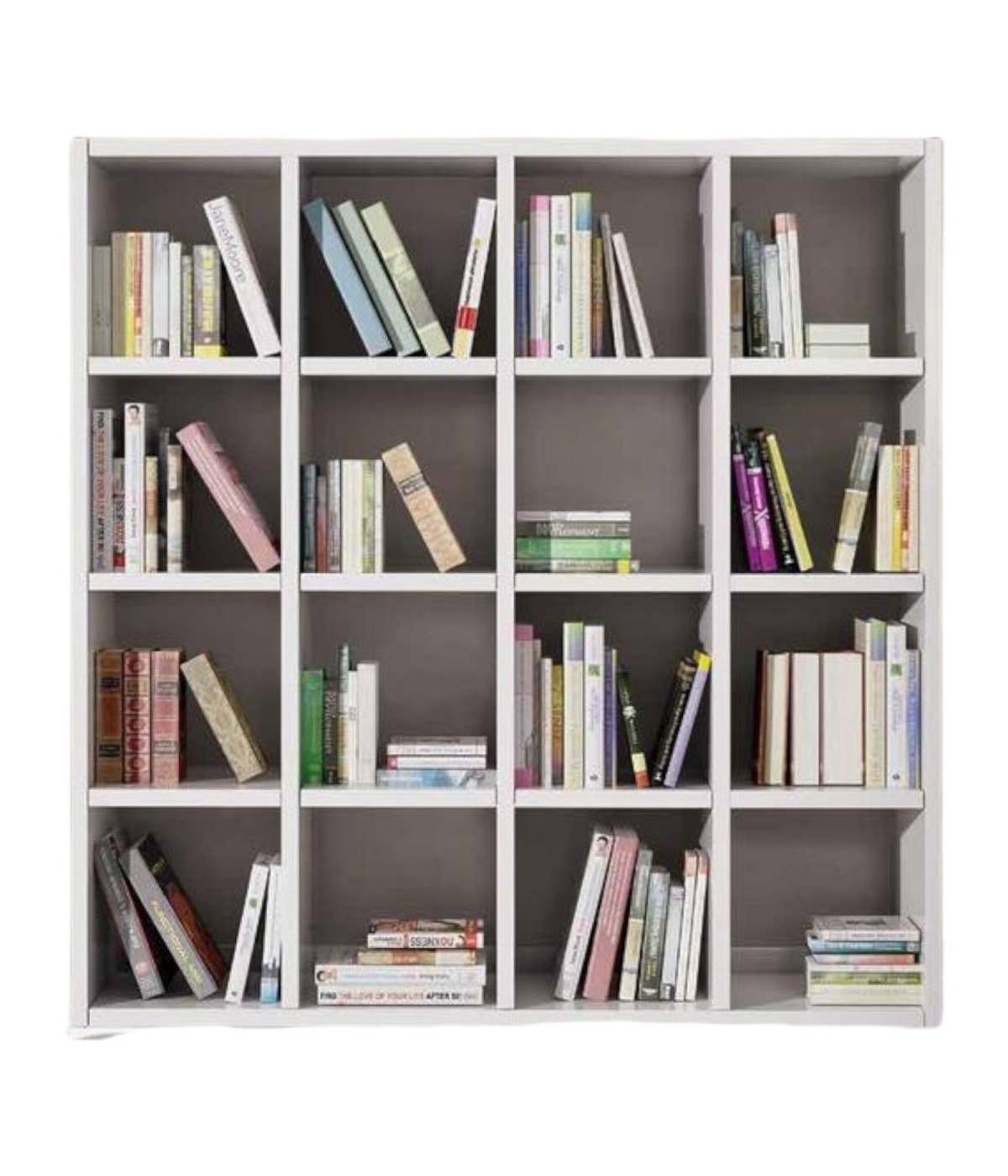 MOBILI 2G - Libreria moderna laminato bianco frassino  L.175 P.30 H.175 vista laterale