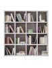 MOBILI 2G - Libreria moderna laminato bianco frassino  L.175 P.30 H.175 vista laterale