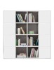 MOBILI 2G - Libreria porta Tv moderna laminato bianco frassino  L.175 P.30 H.175 vista frontale