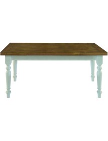 MOBILI 2G - Tavolo da pranzo legno Allungabile country Chic Piano Rovere e Bianco 140X85 h.78 vista laterale