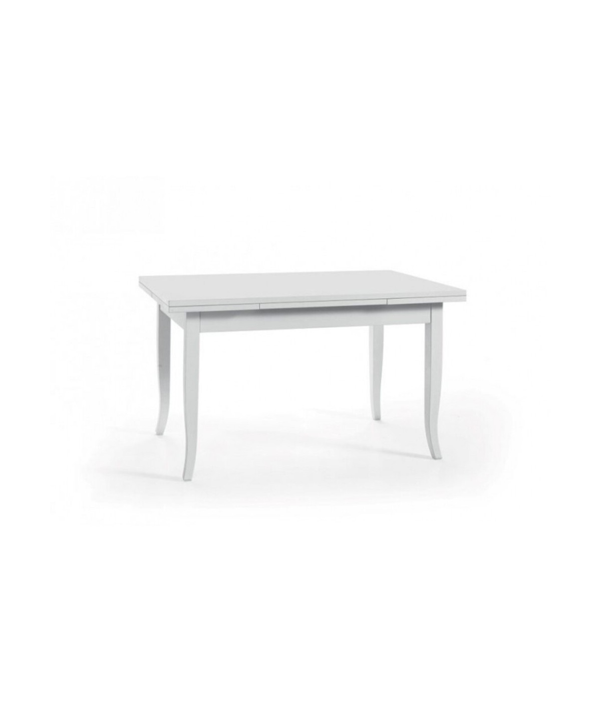 MOBILI 2G - TAVOLO CON ALLUNGHE 120X80 BIANCO OPACO VISTA LATERALE