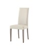 MOBILI 2G - SET 2 SEDIE MODERNE LEGNO ECOPELLE IMBOTTITA BEIGE vista frontale