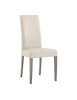 MOBILI 2G - SET 2 SEDIE MODERNE LEGNO ECOPELLE IMBOTTITA BEIGE vista frontale