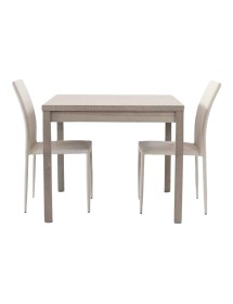 MOBILI 2G - TAVOLO MODERNO A LIBRO ROVERE GRIGIO 90x90x76H vista laterale