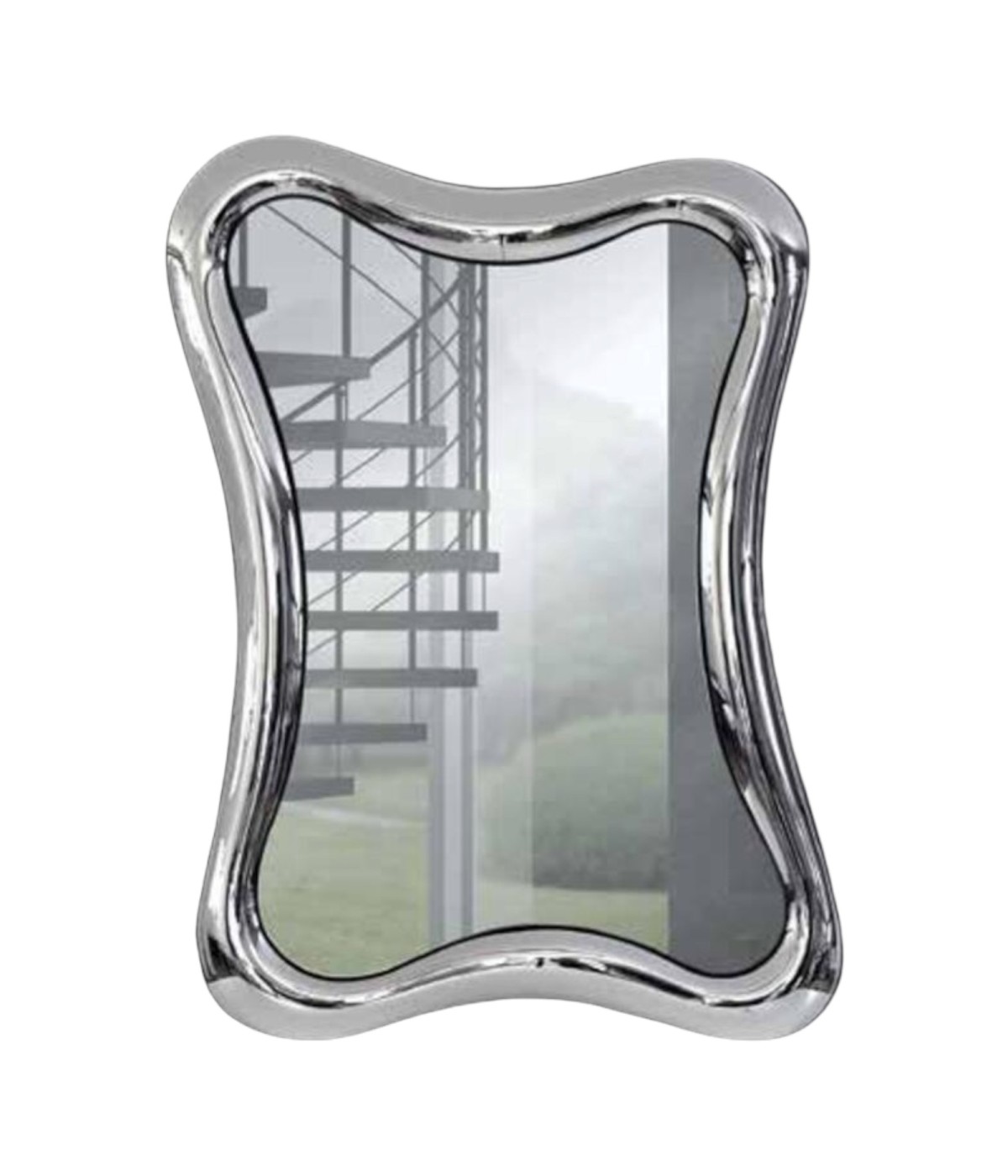 MOBILI 2G - SPECCHIERA MODERNA ONDULATA  75X110 vista frontale