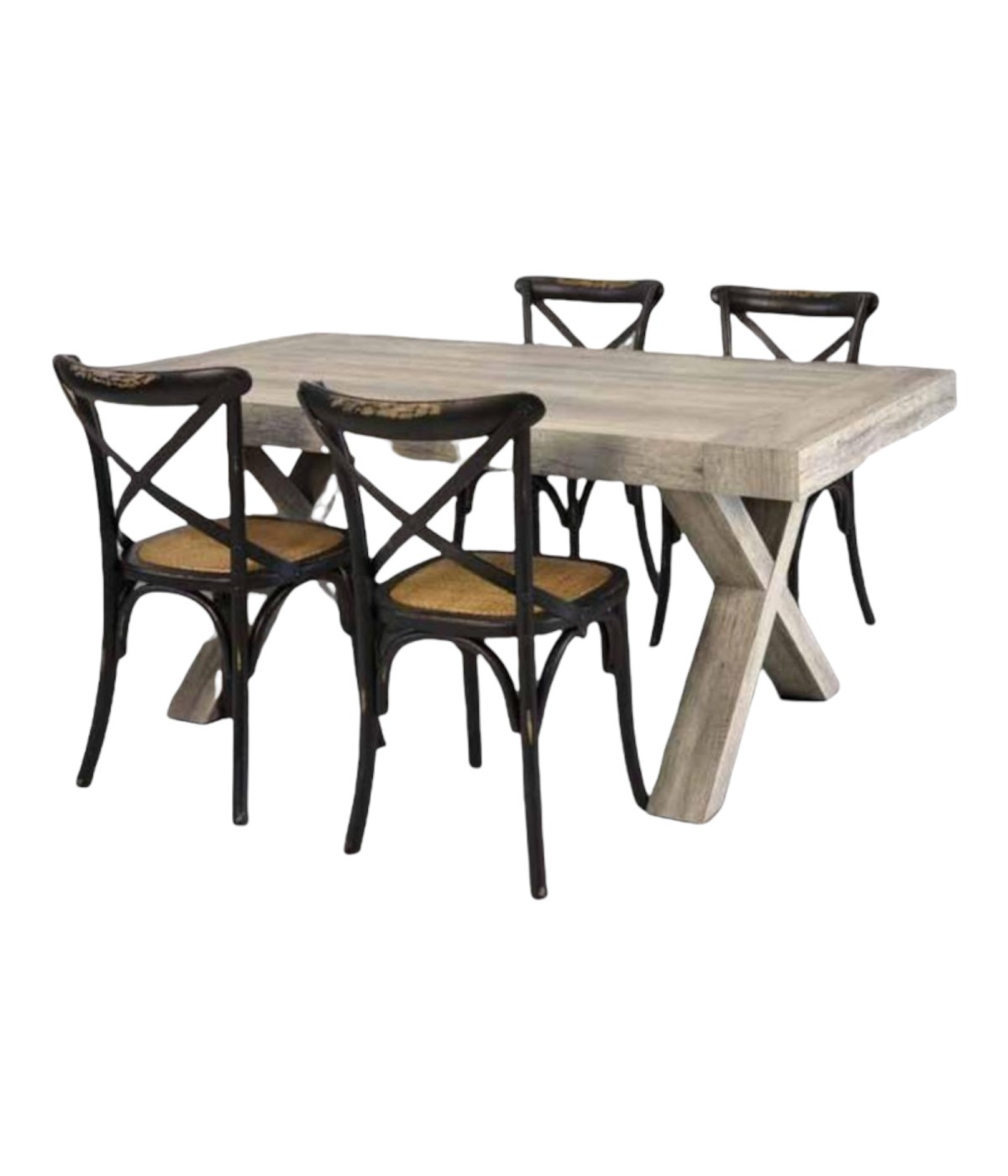 MOBILI 2G - TAVOLO RETTANGOLARE ALLUNGABILE INVECCHIATO 180X90 (818) vista frontale