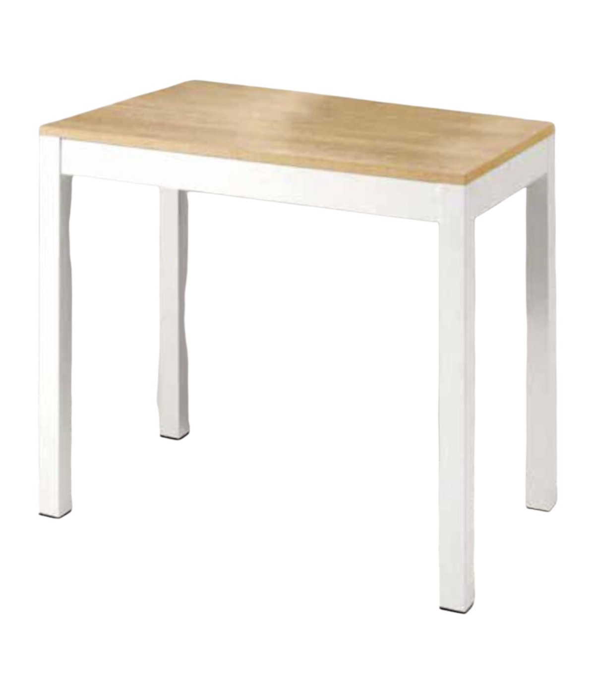 MOBILI 2G - CONSOLLE ALLUNGABILE LAMINATO ROVERE NATURALE/BASAMENTO BIANCO 90X50 vista frontale