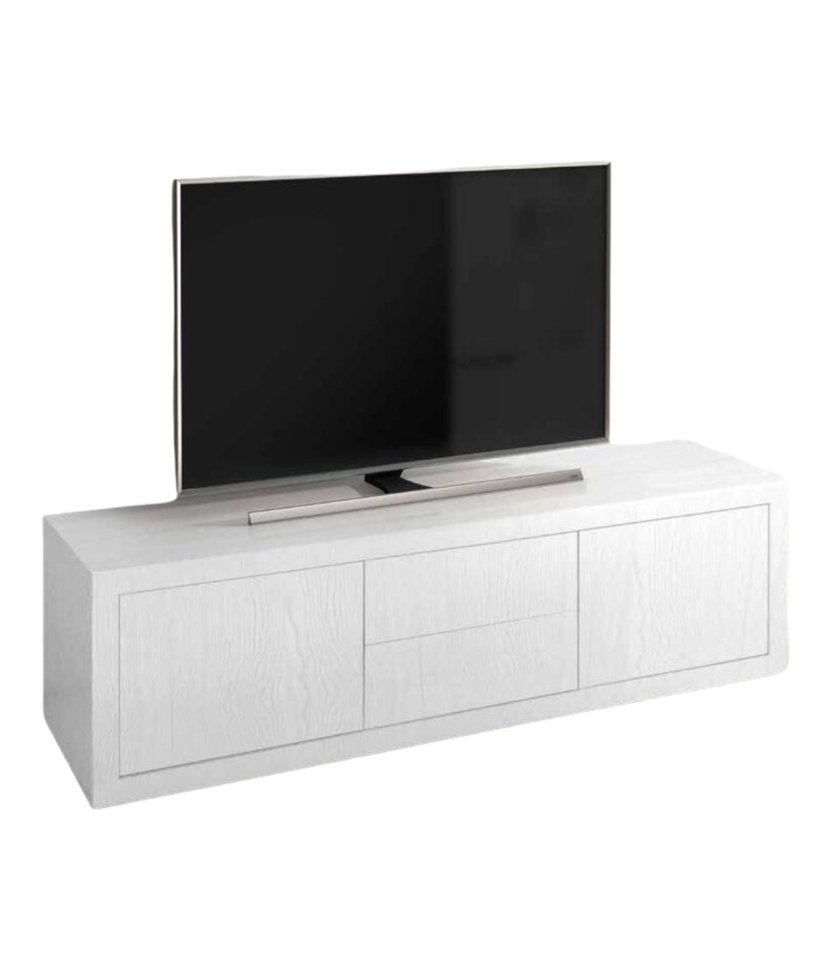 MOBILI 2G - PORTA TV ROVERE LACCATO BIANCO 170X45